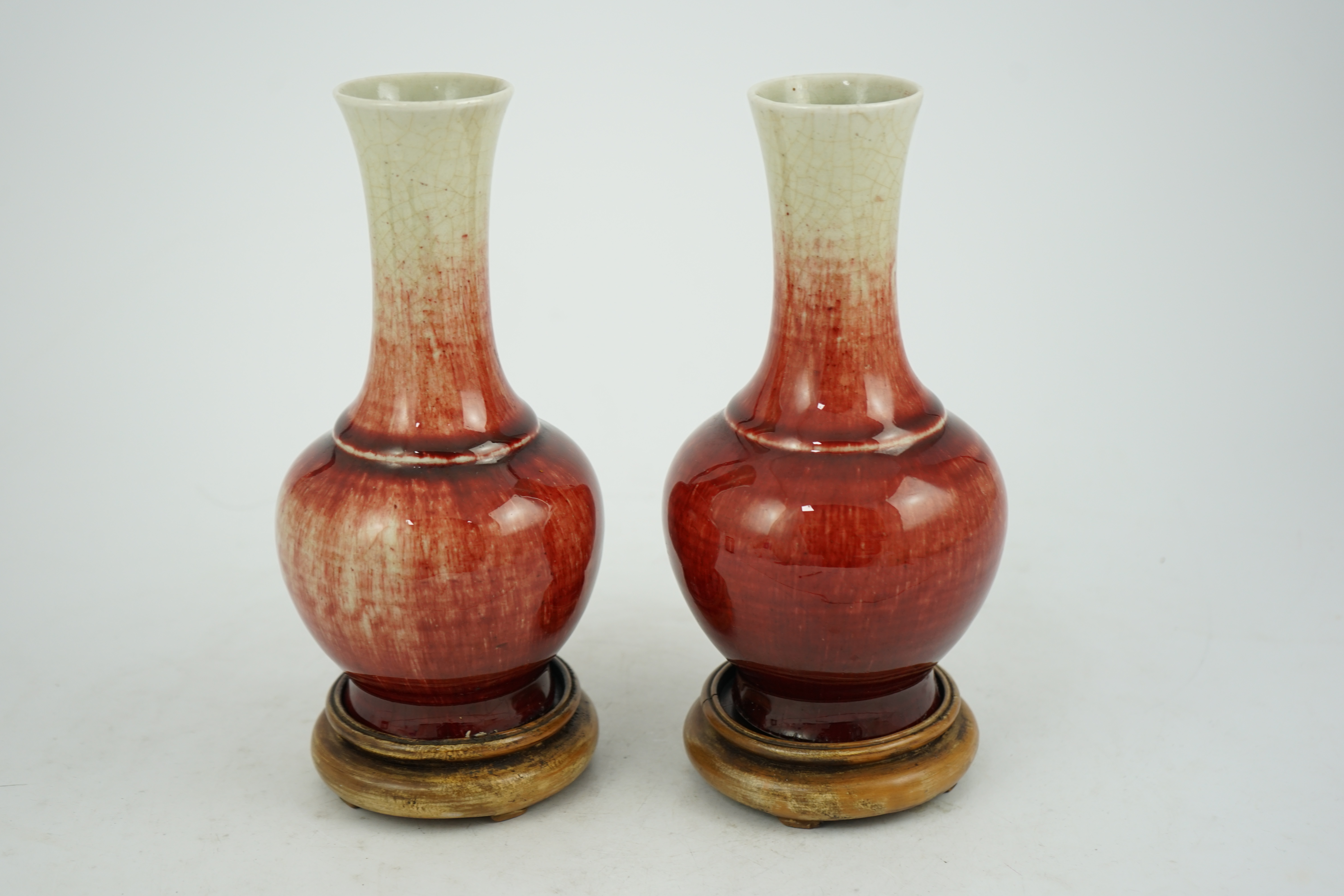 A pair of Chinese Langyao bottle vases, late 18th century